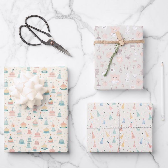 Feuille De Papier Cadeau Enfants neutres (Recto)