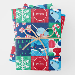 Feuille De Papier Cadeau Enfants sous la mer