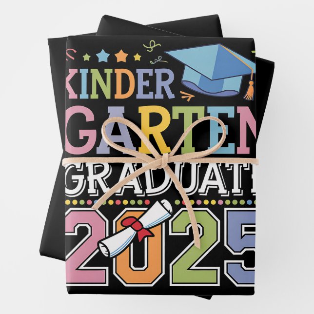 Feuille De Papier Cadeau Enseignement de fin d'études 2025 (En situation)