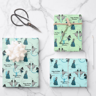 Feuille De Papier Cadeau Ensemble cadeau de danseurs modernes personnalisés