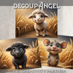 Feuille De Papier Cadeau Ensemble de 3 animaux de ferme pour bébés