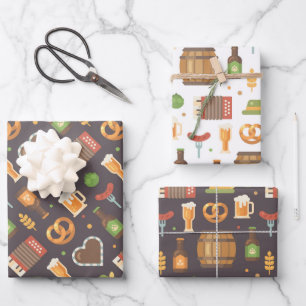 Feuille De Papier Cadeau Ensemble de 3 papiers d'emballage Oktoberfest alle