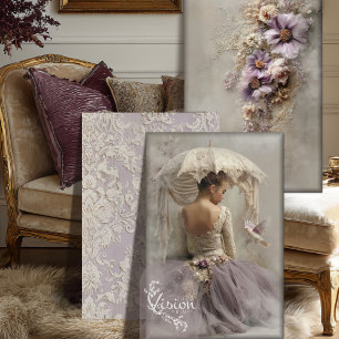 Feuille De Papier Cadeau Ensemble de carreaux Ballerine Lilac Reverie, flor