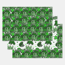 Ensemble de cartons de grenouille verte amusant