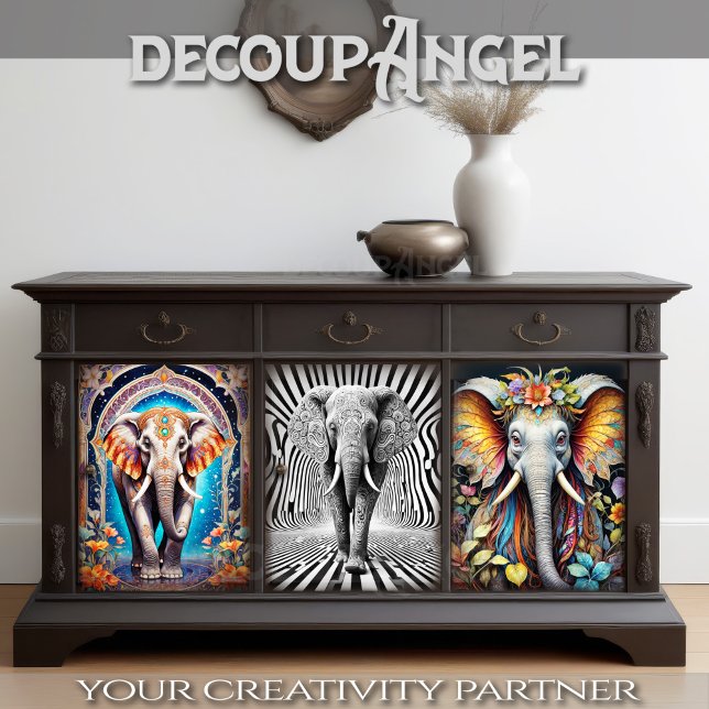 Feuille De Papier Cadeau Ensemble de thèmes éléphants - Découpage - (Créateur téléchargé)