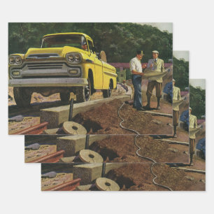 Feuille De Papier Cadeau Entrepreneur en construction architecte de bâtimen