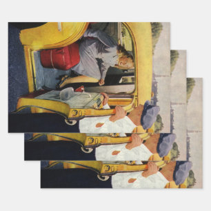 Feuille De Papier Cadeau Entreprise vintage, Taxi Conducteur de taxi Femme