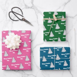 Feuille De Papier Cadeau Enveloppe cadeau Arbre rose vintage Joyeux rose