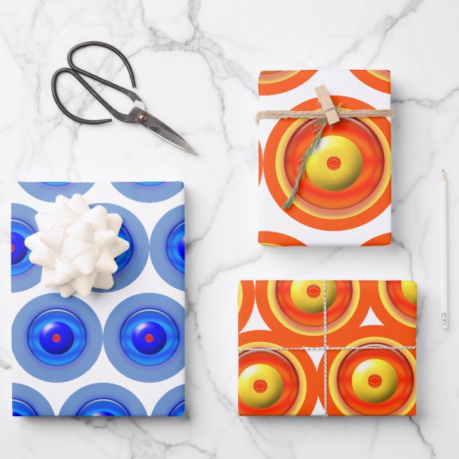 Feuille De Papier Cadeau Enveloppe cadeau - Cercles concentrés en Motif (Recto)