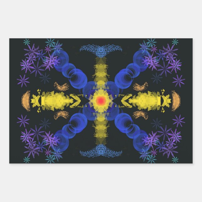 Feuille De Papier Cadeau Enveloppe cadeau de fleurs Abstraites (Devant)