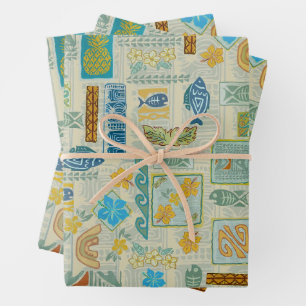 Feuille De Papier Cadeau Enveloppe cadeau Golden Tiki Tropix