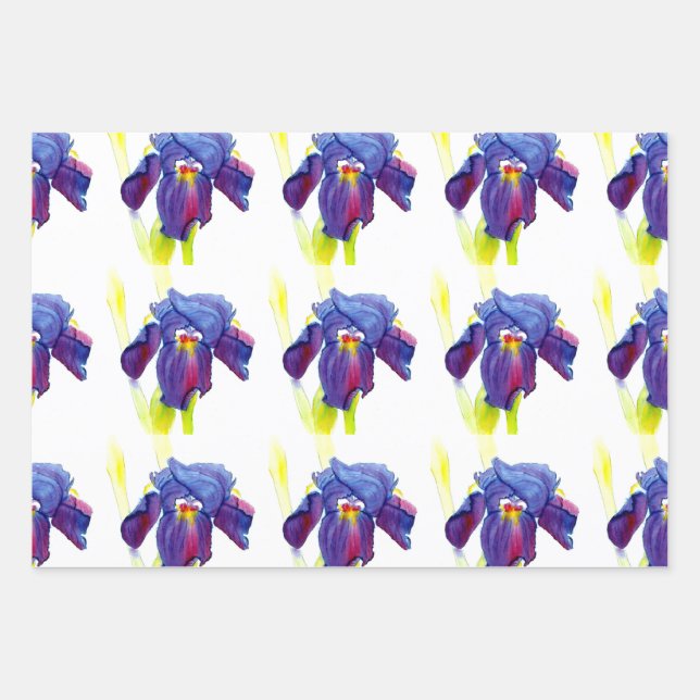 Feuille De Papier Cadeau Enveloppe Cadeau Iris Violet (Devant)