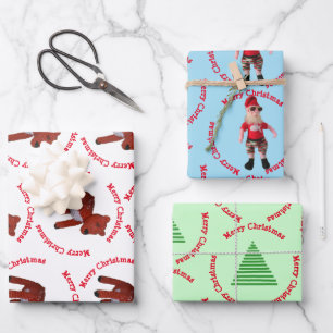 Feuille De Papier Cadeau Enveloppe cadeau - Joyeux Noël Père Noël, Cerf et 