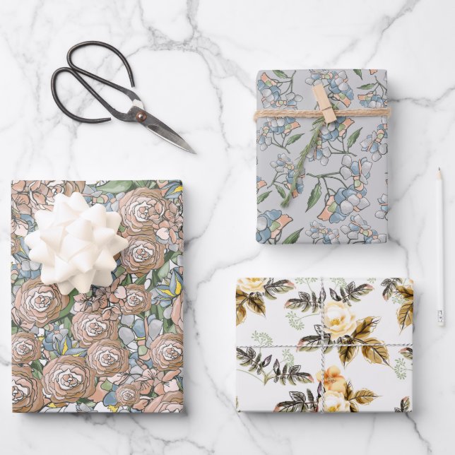 Feuille De Papier Cadeau Enveloppe cadeau mariage élégant (Recto)