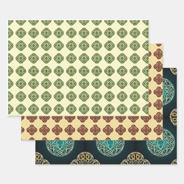 Feuille De Papier Cadeau Enveloppe cadeau Motif celtique (Lot)