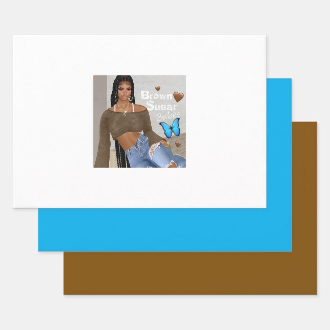 Feuille De Papier Cadeau Enveloppe cadeau pour bébés sucre Brown 12 (Lot)