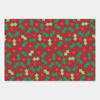 Feuille De Papier Cadeau Enveloppement cadeau de fleurs et de baies