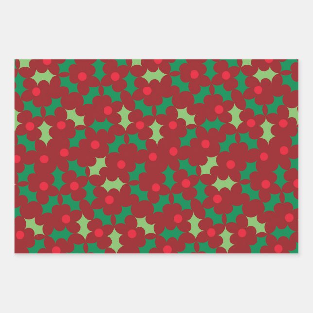 Feuille De Papier Cadeau Enveloppement cadeau de fleurs et de baies (Devant)