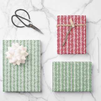Feuille De Papier Cadeau Enveloppement cadeau de Noël Rouge foncé Sage Vert