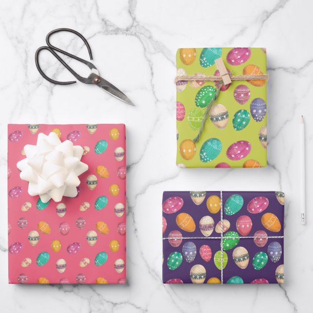 Feuille De Papier Cadeau Enveloppement des oeufs de Pâques (Recto)
