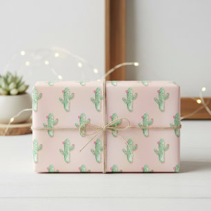 Feuille De Papier Cadeau Enveloppes de cactus rose et vert : Vibe cadeau mi
