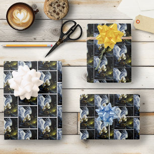 Feuille De Papier Cadeau Épée d'ange guerrier de fantasy féroce