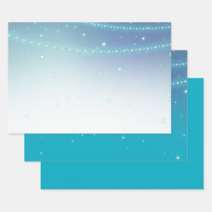 Feuille De Papier Cadeau Éperche de sirène bleu Aqua