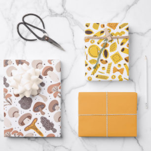 Feuille De Papier Cadeau Épicerie de pâtes aux champignons