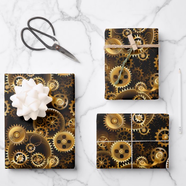 Feuille De Papier Cadeau Équipements en laiton sans vapeur (Recto)
