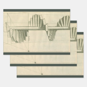 Feuille De Papier Cadeau Escalier en colimaçon, escalier architectural vint