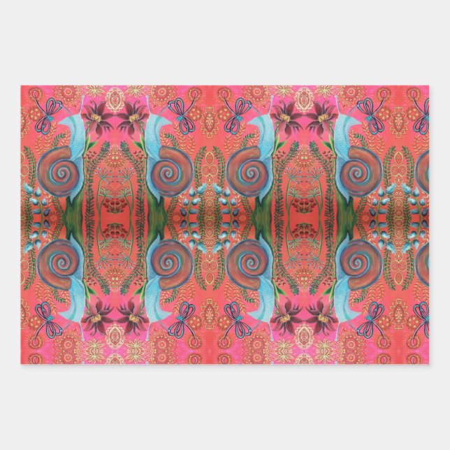 Feuille De Papier Cadeau escargot (Devant)