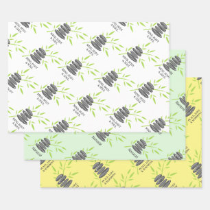 Feuille De Papier Cadeau Esprit âme pierres zen et bambou plante personnali