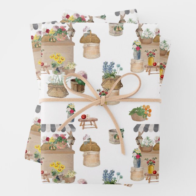 Feuille De Papier Cadeau Étanchéité du marché de l'agriculteur (En situation)