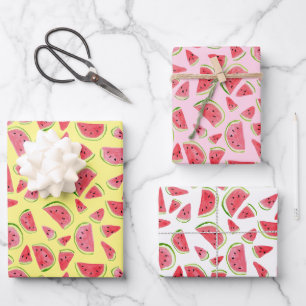 Feuille De Papier Cadeau Eté Amusant Aquarelle pastèque Cadeau coloré