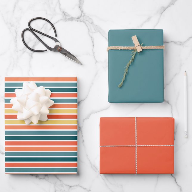 Feuille De Papier Cadeau Été de '77 Stripes (Recto)