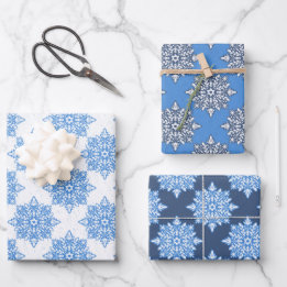 Feuille De Papier Cadeau Étoile de David Snowflakes Hanoukka Set