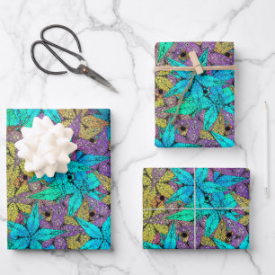Feuille De Papier Cadeau Étoiles lumineuses et colorées - étoiles toujours 
