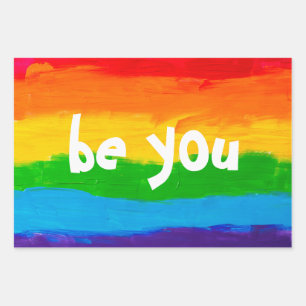 Feuille De Papier Cadeau être vous Couleurs Arc-en-ciel Gay Lesbian LGBT