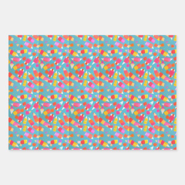 Feuille De Papier Cadeau Explosion de Crayon (Devant)
