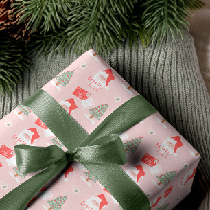 Feuille De Papier Cadeau Fa La Chère Père Noël Motif de Noël