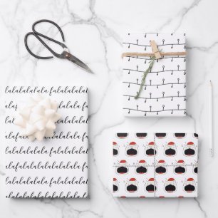 Feuille De Papier Cadeau Fa La La La La La Chant Cat