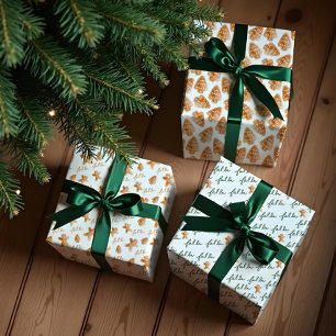 Feuille De Papier Cadeau Fa La Watercolor Gingerbread Cookies Noël