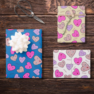 Feuille De Papier Cadeau Face coeur d'amour xoxo