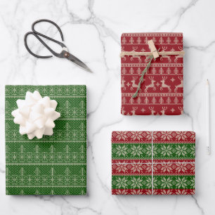 Feuille De Papier Cadeau Fair Isle Christmas