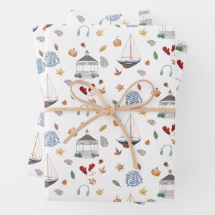 Feuille De Papier Cadeau Fairfield Connecticut Automne en Nouvelle-Angleter