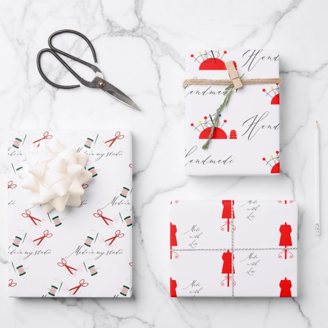 Feuille De Papier Cadeau Fait par l'acte de couture à la main (Recto)