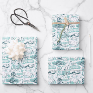 Feuille De Papier Cadeau Fantastic Beasts Motif bleu
