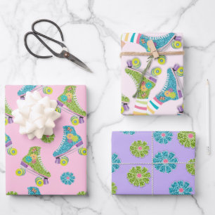 Feuille De Papier Cadeau Faux Parties scintillant Roller Stake flowers Part