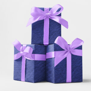 Feuille De Papier Cadeau Faux Royal Navy Blue Leather Texture