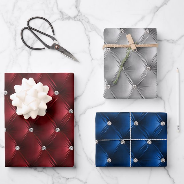 Feuille De Papier Cadeau Faux Velvet Floral Bourgogne (Recto)